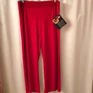 IMAN Global Chic Palazzo Pants Red Size 1X